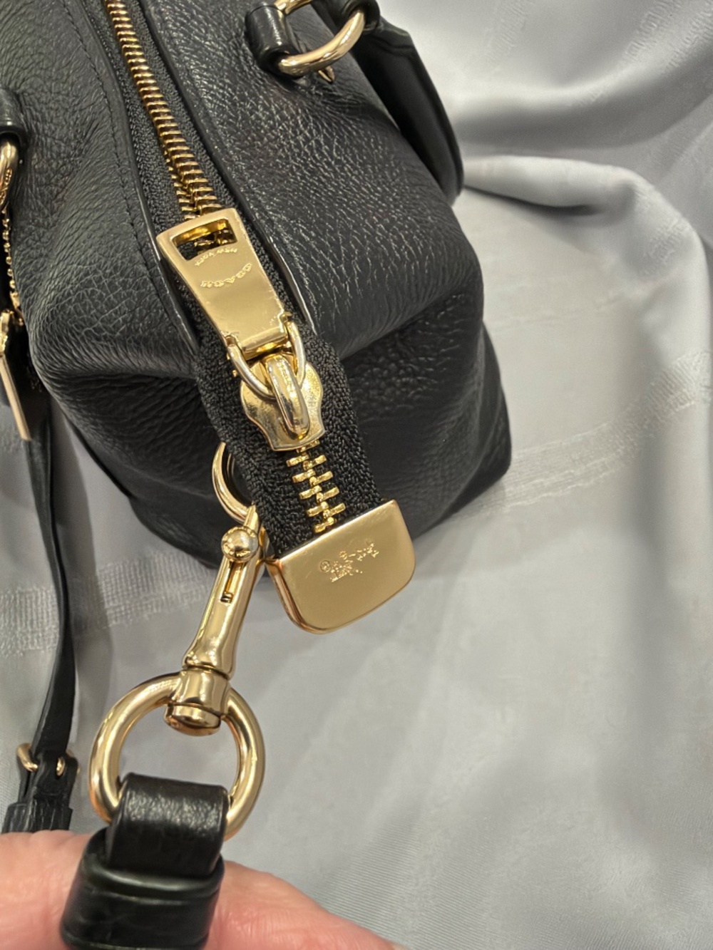 Coach Mini Emma Black Leather Satchel Crossbody Removable Strap Bag 31466 - Picture 7 of 7